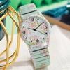 New Fashion Woman Luxury Adjustable Spring Band Bracelet Watch Women Flowers Stainless Steel Clock Quartz Watches Reloj Mujer