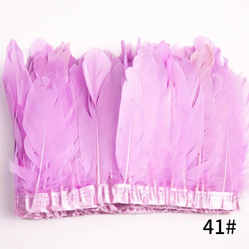 2M/Lot Real Geese Feather Fringe Ribbons Goose Feathers Trim Dyed for Dress Skirt Cloth Belt Decorative Clothing