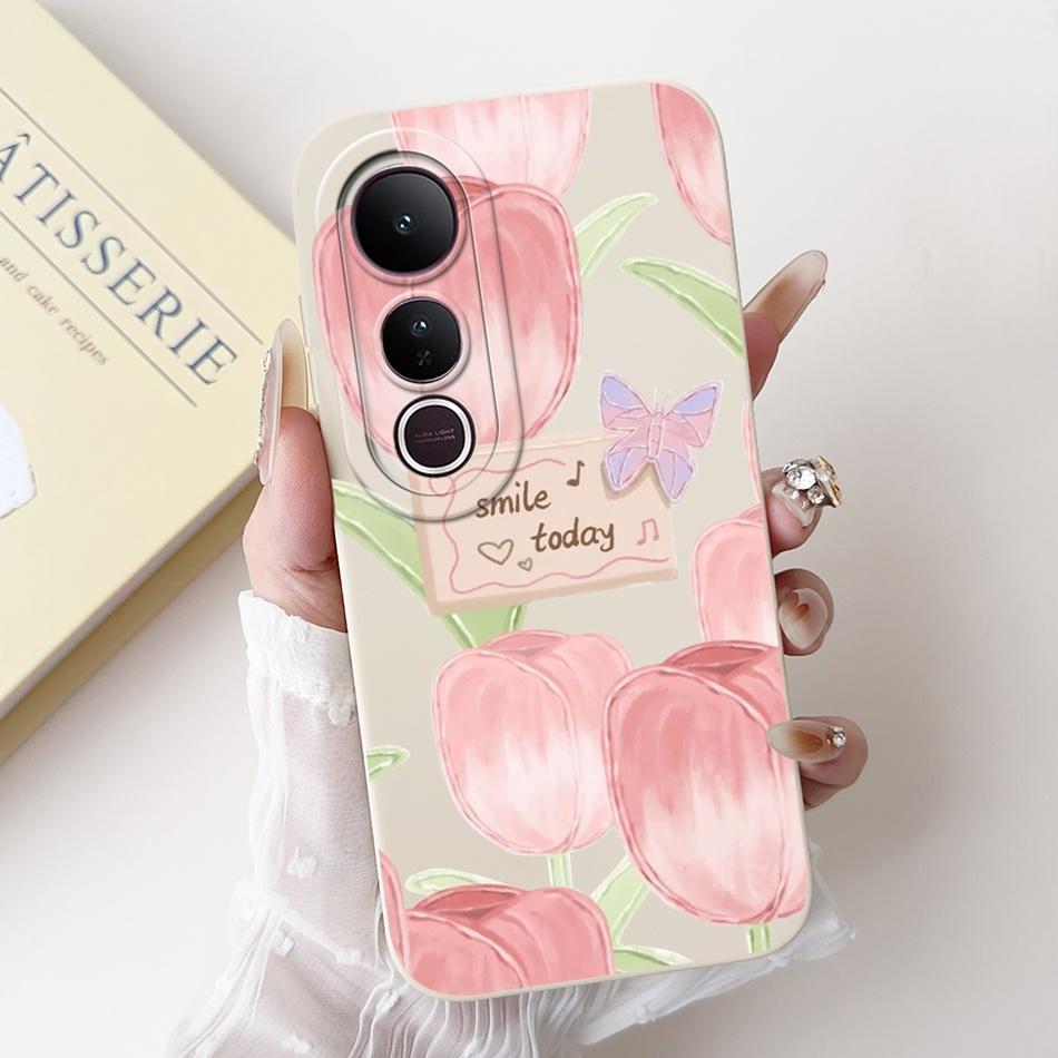 For Vivo V50 Lite Elegant Butterfly Floral Printed Phone Case For Vivo V50 V 50 V50lite Soft Silicone Shockproof Cases Bumpers