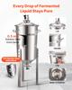 VEVOR Stainless Steel Conical Fermenter, 8 Gal/30L Home Brewing Fermenation Tank, Brew Bucket Fermentor with Conical Bottom, 3 Adjustable Legs, Lid