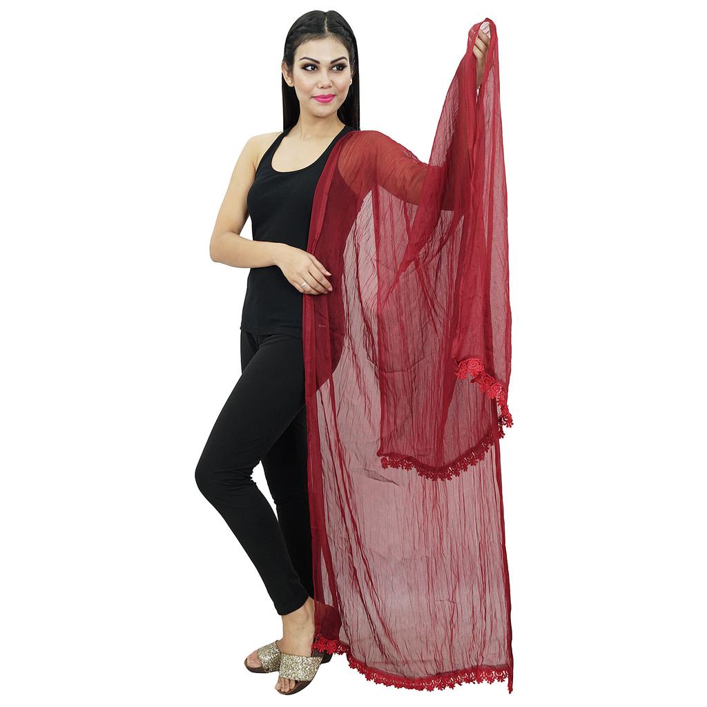 Chiffon Blend Dupatta Long Stole Women Neck Wrap Indian Scarves Chunni Beach
