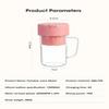 Portable USB Rechargeable Electric Juicer 420ml Ideal for Travel Smoothie Cups with Straw Feature