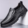 2025 Весна Новые мужские туфли для пап, повседневная обувь, мужские туфли с рукавами, одна педаль, кожаные туфли для людей среднего и пожилого возраста 1168