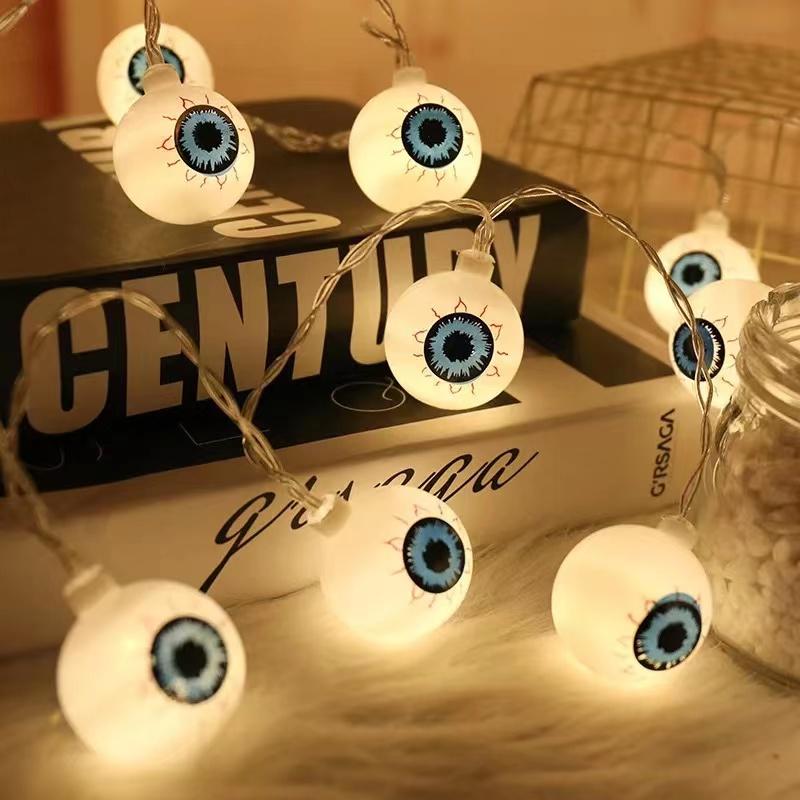 Halloween Eyeball Led String Lights Indoor Atmosphere Christmas Decoration Room Battery Lights Outdoor Waterproof Outdoor