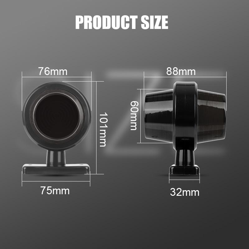 Smoke Double Face Outline Lamp LED Side Marker Light Red Amber Turn Signal Stop Warning Lamp For Truck Trailer Lorry Van 12V 24V