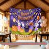 Spooky Pumpkin Halloween Party Backdrop, Polyester Banner for Wall Decor & Photo Props