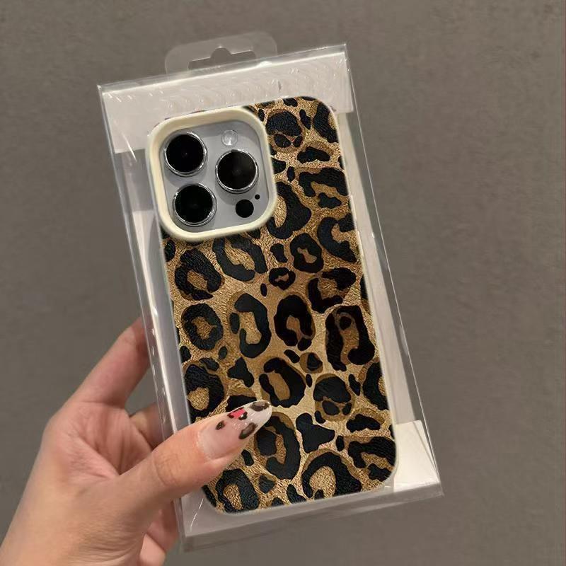 INS Чехол для телефона с коричневым леопардовым принтом для iPhone 17 16 Pro Max 15 14 Plus 13 12 11 XR XS Max Мягкий силиконовый чехол из ТПУ с узором личи