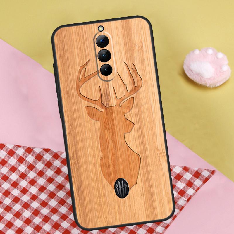 Wolf Bike Чехол-книжка 'Бабочка' из дерева для ZTE Nubia Red Magic 10 Air 6S 7S 7 Pro RedMagic 10S 9S 8S 8 9 10 11 Pro Plus