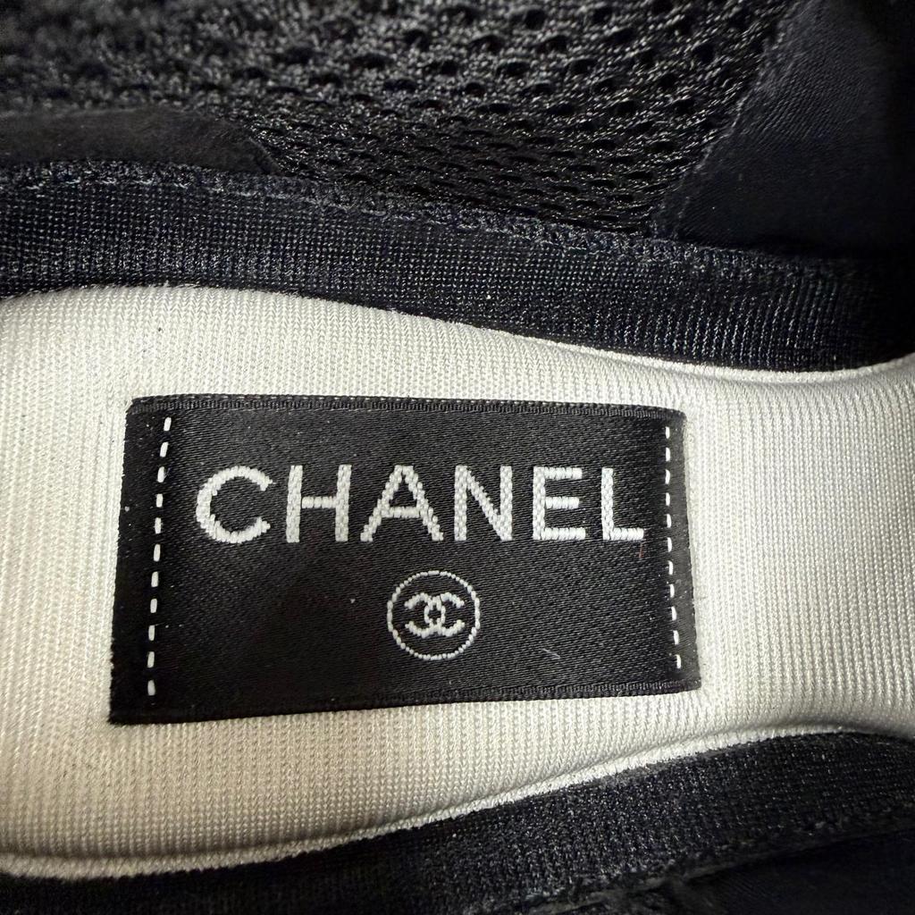 Great CHANEL Low cut sneakers COCO Mark Lace-up Leather black Women 36 G46609 Used