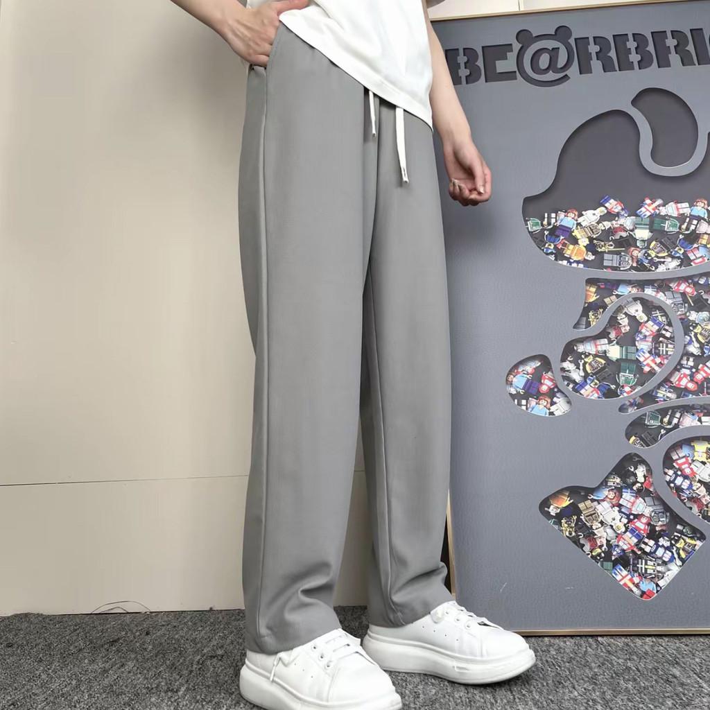 Men Casual Pants With Elastic Waist And Straight Leg For Winter Lounge Comfort