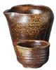 Sake Tokkuri and Ochoko Diameter 11 X 10 X Height Bizen Haimuki Mino for Cold Sake Ale-net Set, (Sake Cup) Set, 10.5cm, 400ml, (Ceramics), Ware,