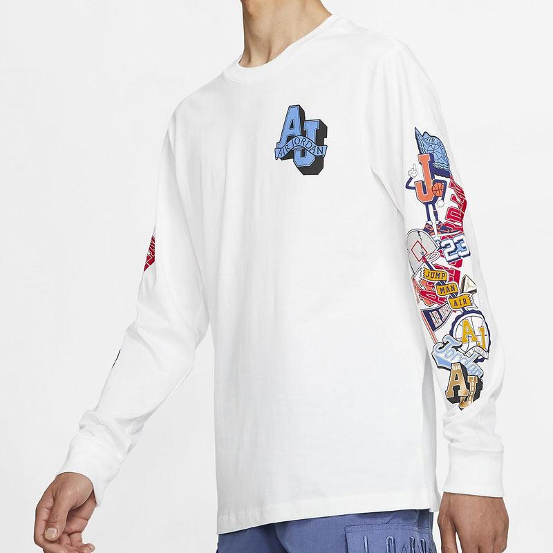 Jordan T Shirts Men's White Crew Neck Moderate Straight Fit CV3408-100