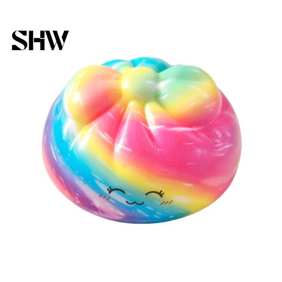 Tension Relief Hand Grip Colorful Bun Squeeze Toy, Soft Sensory Fidget Cute Anxiety Items Stress Toy for Adults Kids Christmas Stocking Stuffers