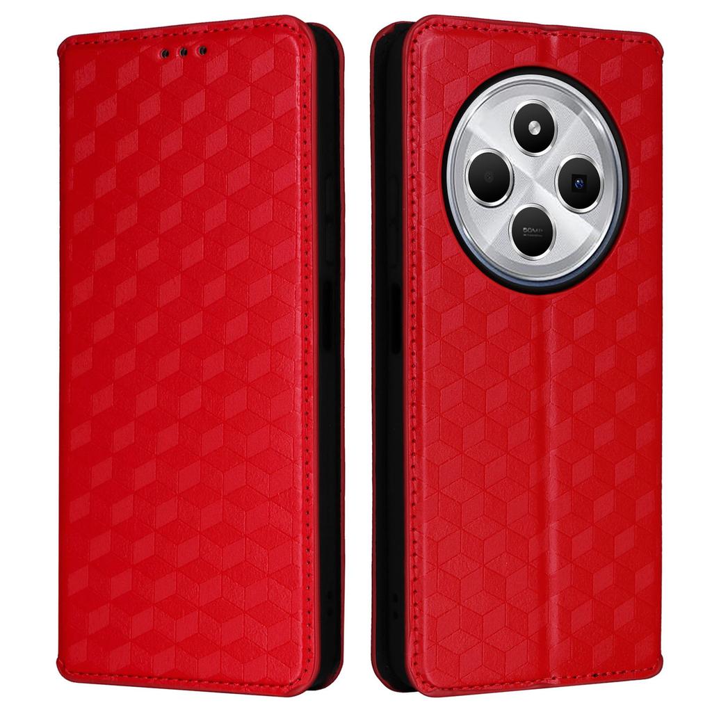 Для Xiaomi Poco C75 4G/Redmi 14R 5G/14C 4G/A4 5G Чехол-кошелек Кожаный чехол для телефона с ромбовидным тиснением
