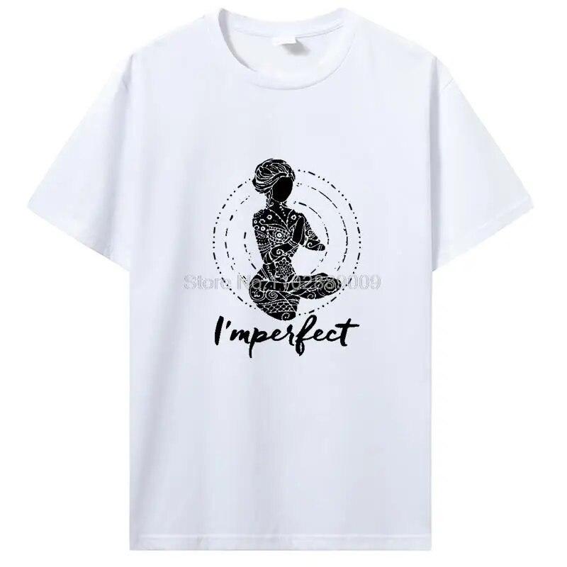 Футболка с принтом «I'm Perfect Yoga Girl», хлопковая футболка унисекс, летние женские футболки, футболки в стиле хип-хоп, топы, уличная одежда в стиле Харадзюку, забавные футболки