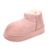 Fashion Sweet Pink Faux Suede Snow Boots Women Winter Warm Short Plush Ankle Boots Woman Korean Non Slip Platform Booties Female
