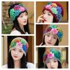 Woolen Flower Hollow Knitted Hat Crochet Ethnic Style Pullover Hat Fashion Beanie Cap  Ladies