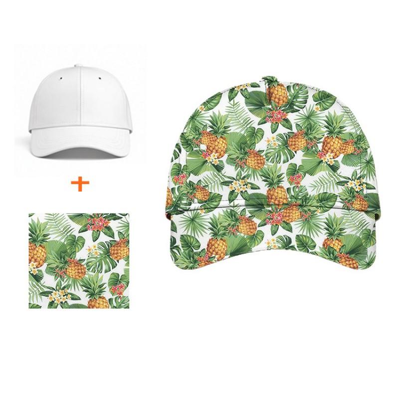 Unisex Foldable Baseball Cap With Botanical Print Digital Outdoor Sun Protection Hat Adjustable Short Brim