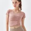 Женский укороченный топ для йоги Nude Feel с коротким рукавом, быстросохнущий, сексуальный и спортивный
