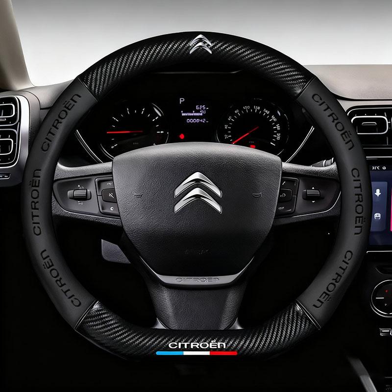 AJFJ2 Car Steering Wheel Cover Napa Leather Steering-Wheel Cover For Citroen C1 C2 C4 C5 C3 C4L C8 Berlingo Xsara Picasso Accessories