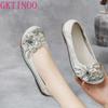 Fashion GKTINOO Genuine Leather Loafers For Women 2025 Flower Woman Flats Mocassins Femme Women's Loafers Spring Summer Slip-On Shoes