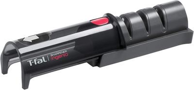 Точилка для ножей Tefal, маленькая, ручная, компактная, с нижним стопором K26105 "Ingenio Sharpener" с нескользящей поверхностью