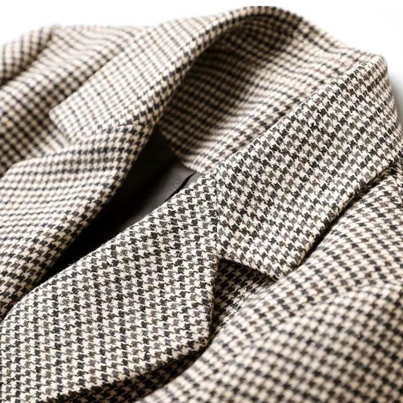 Женский пиджак на осень и зиму, модный пригородный повседневный универсальный клетчатый удобный тонкий костюм, теплые топы