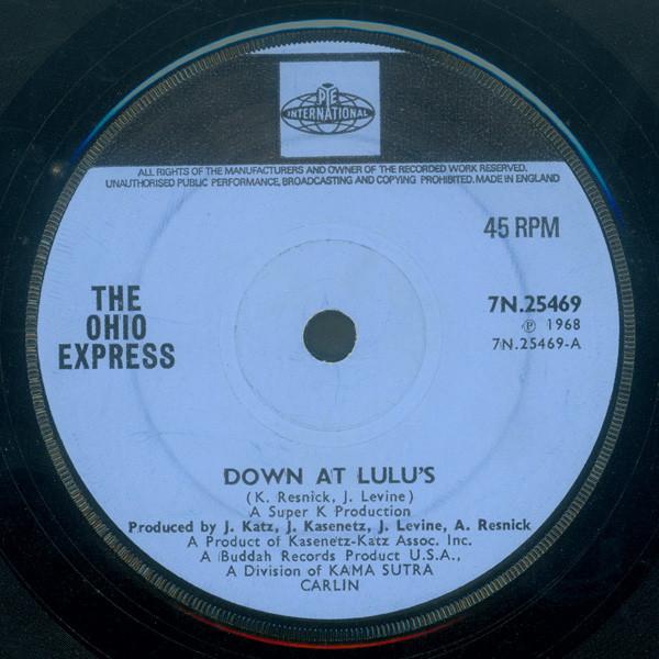 7inch Record OHIO EXPRESS - Down At Lulu's 7N25469 Pye Internation 1968 UK Rock Used