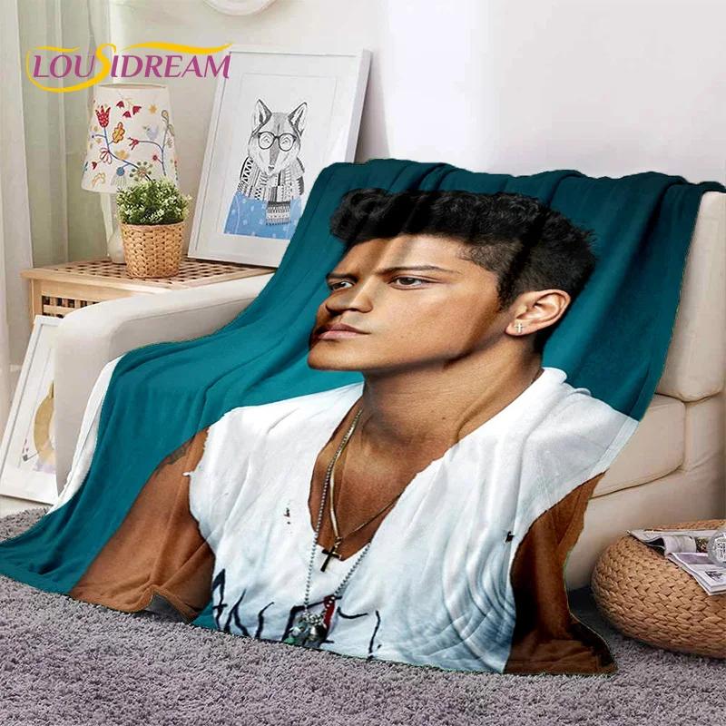 Bruno Mars 3D Singer Star Soft Flannel Blanket for Beds Bedroom Sofa Picnic,Throw Blanket for Cover Outdoors Leisure Nap Gift