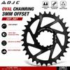 DJC Bike 3 Bolt Mount Oval MTB Chainring 3mm Offset Narrow Wide for SRAM DUB BB30 XX1 X01 GX Eagle Crankset 28T-38T