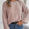Vintage Autumn Winter Knitwear Cardigan Loose Long Sleeve O-Neck Solid Color Sweater Top