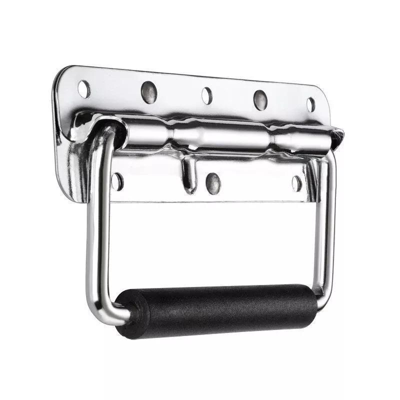 Metal Speaker Box Handle Easy Mount Black Spring Rubber Grip 4Pcs for Heavy Transport Flight Cases