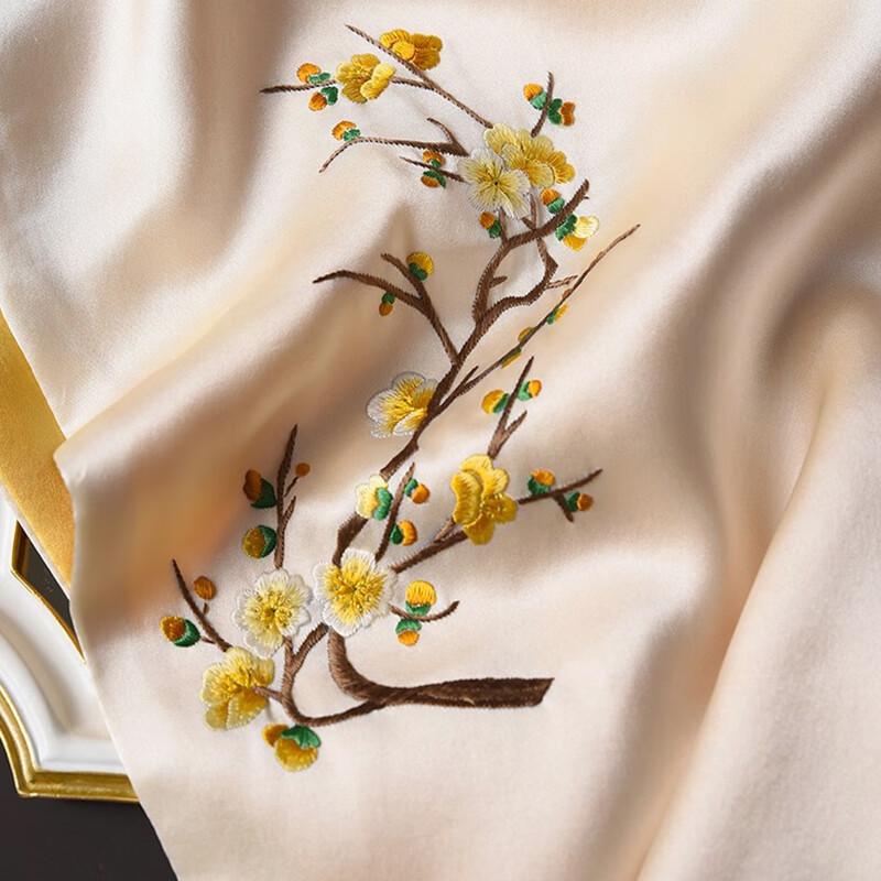 Элегантный шарф-шаль из шелка тутового дерева с вышивкой Су