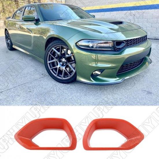 2x Передняя верхняя решетка воздухозаборника Красная Для 2015- Dodge Charger SRT Scat Pack