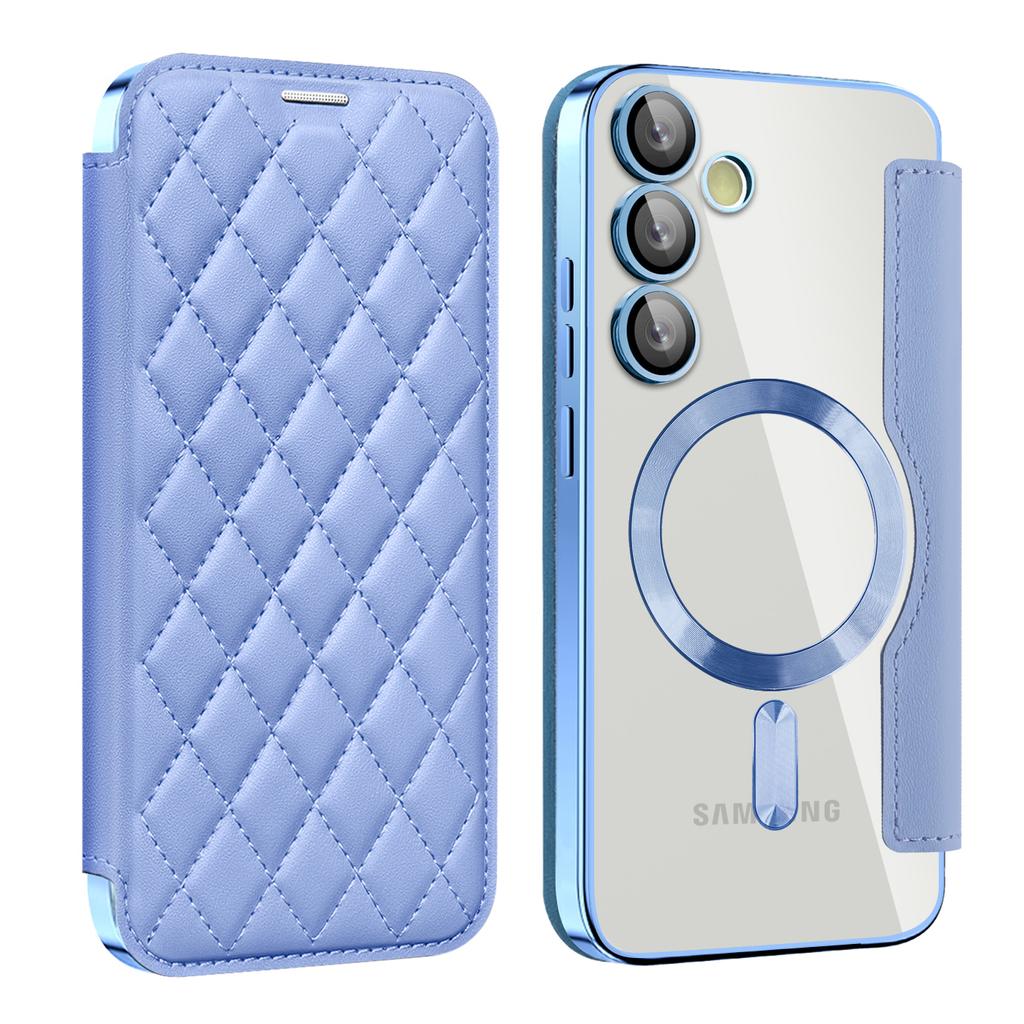 Магнитный кожаный чехол-кошелек для телефона Samsung S22 S23 S24 S25 plus Ultra A55 A35 A16 A05 с откидной крышкой и беспроводной зарядкой, держатель для карт Magsafe