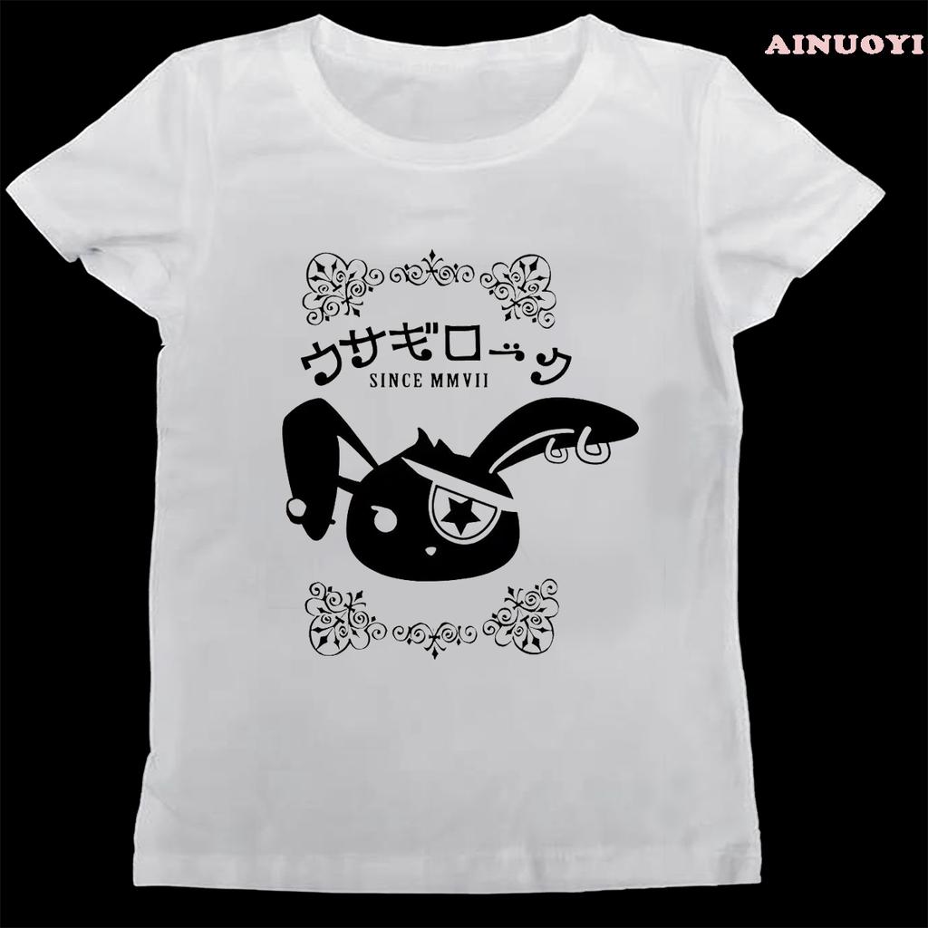 Панк Кролик Футболка Пастельный Гот Кролик Готический Jrock Yami Kawaii Visual Kei Эмо Короткий Рукав Винтажный Графический Повседневный Женский Y2k Топы