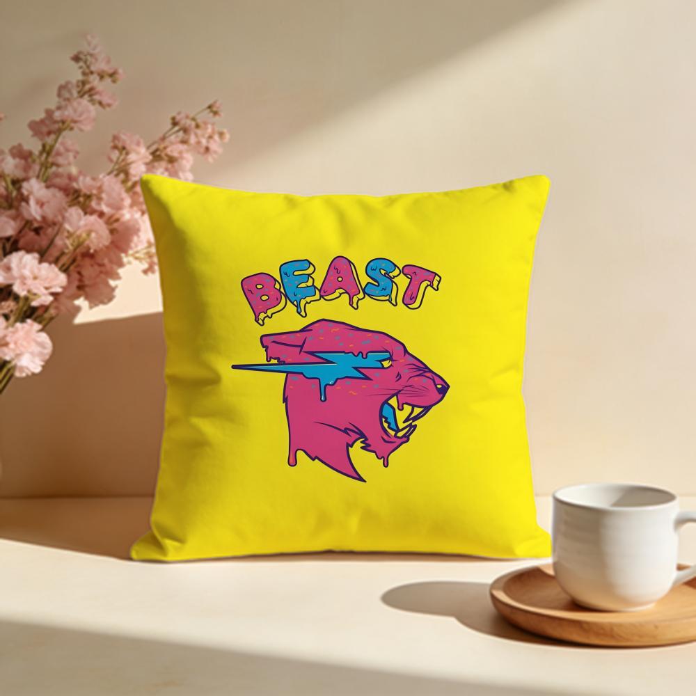 Trendy BBeastful Cushion Cover Stylish Washable Pillow Cover Ideal for Couch Bedroom Car Decoration