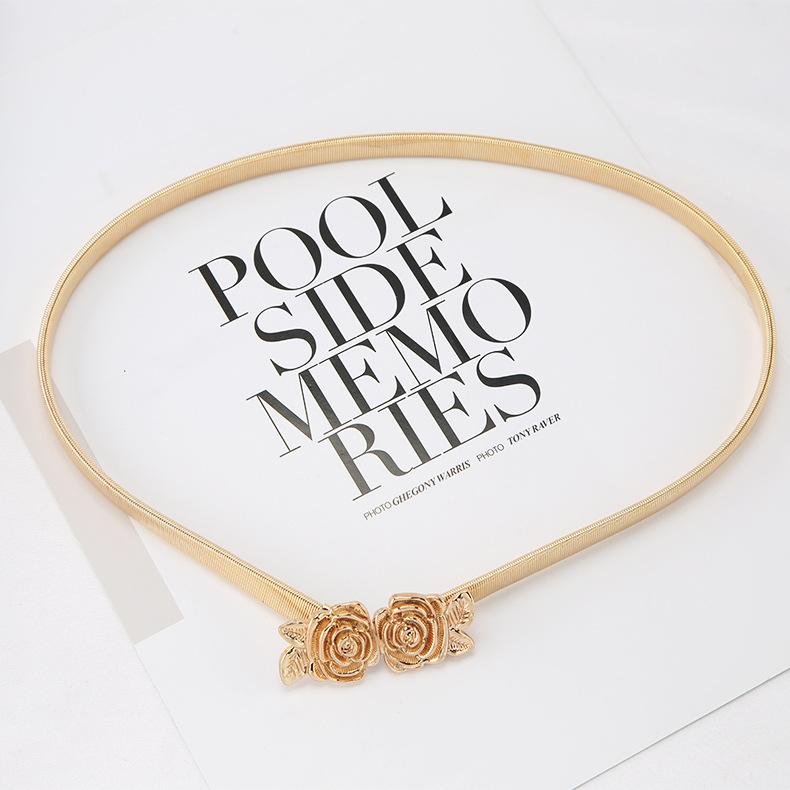 Metal Spring Belt Women'S Dress Shirt Sweater Elastic Elastic Waist Chain Waist Seal