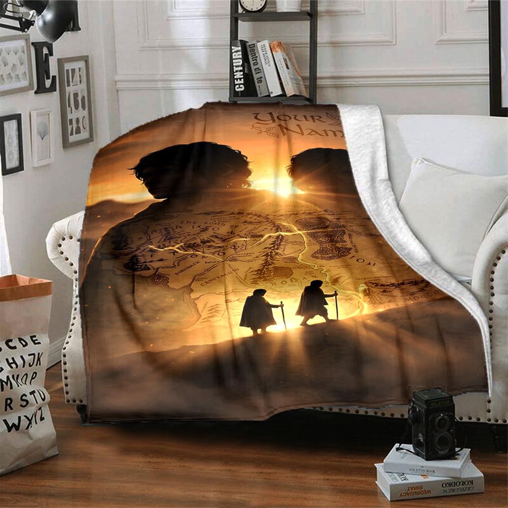 Lord Rings Customize Text Blanket Gift Personalized Blanket Soft & Cozy Throw For Office Nap Sofa Office Chair for All Occasions