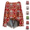 Women's Fashion Long Sleeve Christmas Snowman Snowflake Print Jacket Cardigan