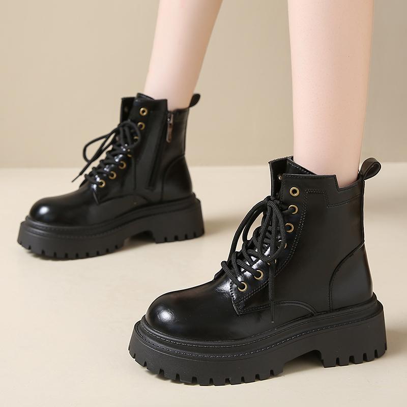 Модные женские ботильоны 2024 года, зимние новые водонепроницаемые нескользящие короткие ботинки, женские классические модные ботинки на молнии со шнуровкой на платформе в стиле армейского кроя