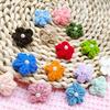 10PCS Puff Flower Head Knitted Hand Woven DIY Pearl Sweater Coat Decor Hairpin Headdress Accessories