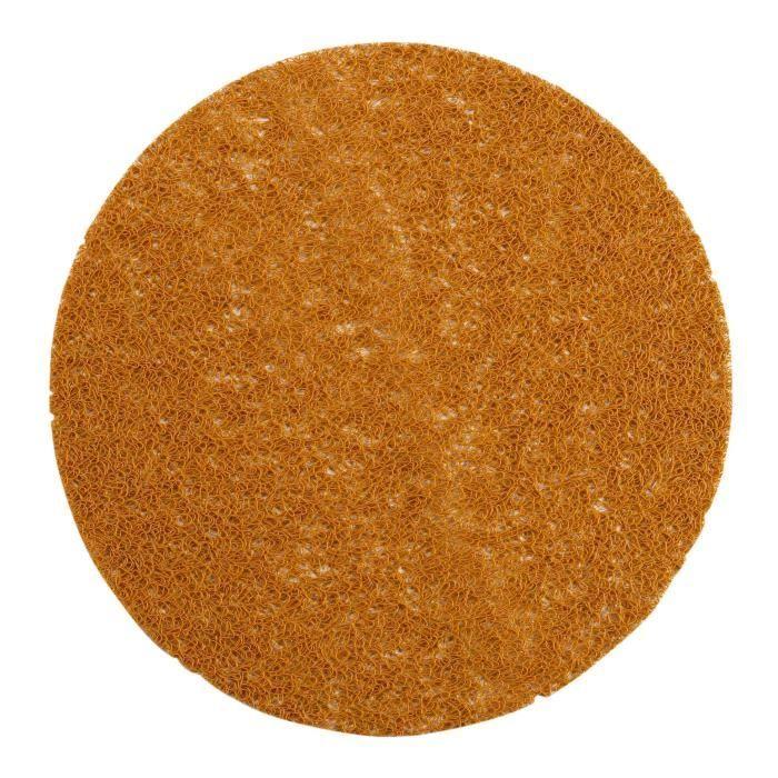 Set de table - PVC - Rond - 38 cm - Marron - Lavable