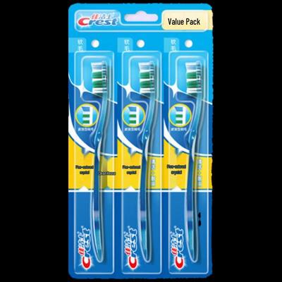 Crest Набор из 3 цветных кристаллических зубных щеток с мягкой щетиной