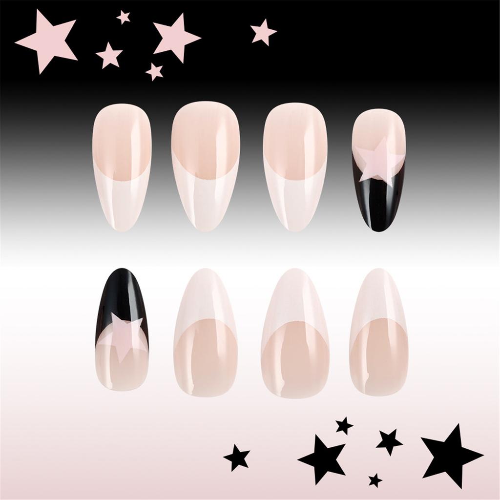 Накладные ногти в форме миндаля, глянцевые, накладные ногти, натуральные, полностью покрывающие накладные ногти, акриловые клеи для ногтей для женщин