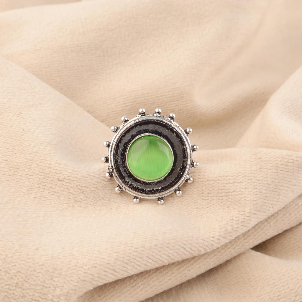 Wonderful Green Cat's Eye Gemstone Jewelry, 925 Solid Sterling Silver Ring, Handmade Spiritual Ring For Wedding Gift