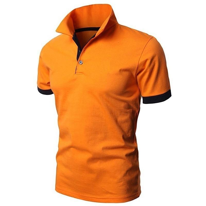 MaleWardrobe Fashion Polos Summer Men's Slim Lapel Solid Color T-Shirt