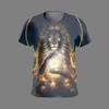 Animal Lion Summer Outfit New Men's 3D Printed T-shirt Men's Fashion Loose Three-dimensional Versatile Round Neck Short Sleeved T-shirt