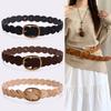 Pin Buckle Twists Woven Waistband Weave Men Belt Fashion Suede Belt  Unisex