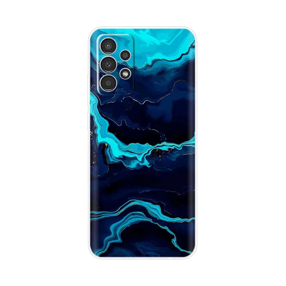 Чехол для телефона Samsung Galaxy A73 Чехол A23 A33 5G A53 Задний бампер Прозрачный Мраморный Мягкий силиконовый чехол для Samsung A53 5G Para Cases